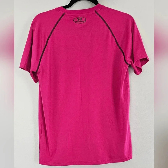 Under Armour Loose Heatgear Magenta High Neck Athletic Sports Top Size SM - Picture 3 of 5